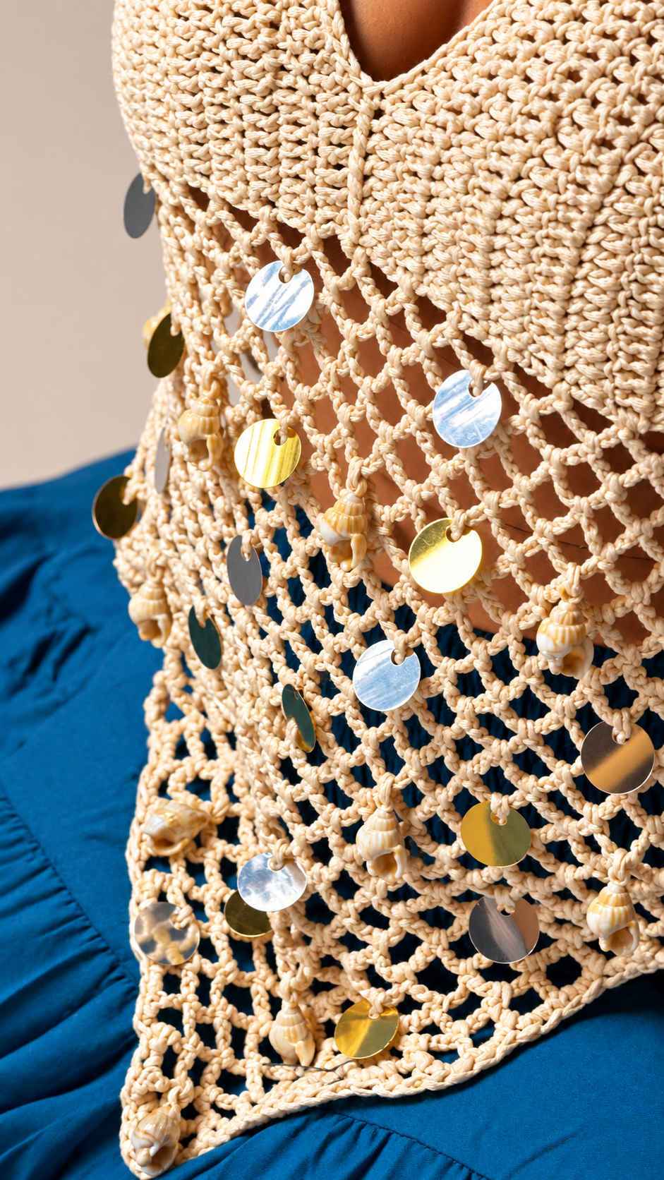 DIVA Crochet halter Neck beachwear top
